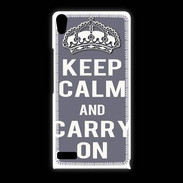 Coque Huawei Ascend P6 Keep Calm and Carry on Gris