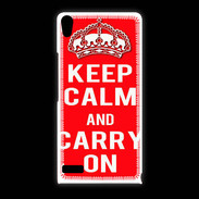 Coque Huawei Ascend P6 Keep Calm and Carry on Rouge