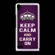 Coque Huawei Ascend P6 Keep Calm and Carry on Violet