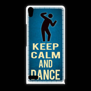 Coque Huawei Ascend P6 Keep Calm and Dance Bleu