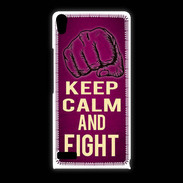 Coque Huawei Ascend P6 Keep Calm and Fight Rose