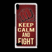 Coque Huawei Ascend P6 Keep Calm and Fight Rouge
