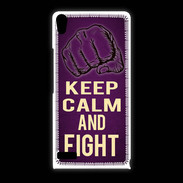 Coque Huawei Ascend P6 Keep Calm and Fight Violet