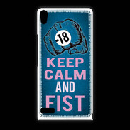 Coque Huawei Ascend P6 Keep Calm and Fist BLeu