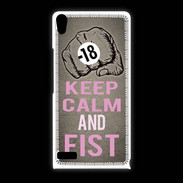 Coque Huawei Ascend P6 Keep Calm and Fist Gris