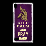 Coque Huawei Ascend P6 Keep Calm and Pray Muslim Violet