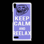 Coque Huawei Ascend P6 Keep Calm and Be Reelax Bleu