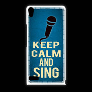 Coque Huawei Ascend P6 Keep Calm and Sing Bleu