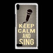 Coque Huawei Ascend P6 Keep Calm and Sing Gris
