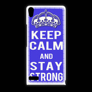 Coque Huawei Ascend P6 Keep Calm and Stay strong Bleu