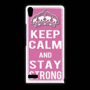 Coque Huawei Ascend P6 Keep Calm and Stay strong Rose