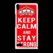 Coque Huawei Ascend P6 Keep Calm and Stay strong Rouge