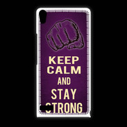 Coque Huawei Ascend P6 Keep Calm and Stay strong Violet