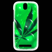 Coque HTC One SV Cannabis Effet bulle verte