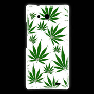 Coque Huawei Ascend Mate Feuille de cannabis sur fond blanc