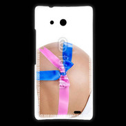 Coque Huawei Ascend Mate Femme enceinte avec ruban bleu et rose