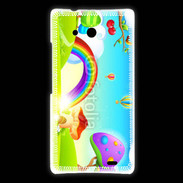 Coque Huawei Ascend Mate Cartoon nature et arc en ciel