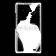 Coque Huawei Ascend Mate Couple d'amoureux en noir et blanc