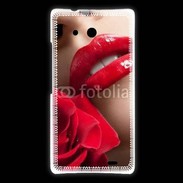 Coque Huawei Ascend Mate Bouche et rose glamour