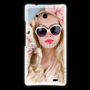 Coque Huawei Ascend Mate Femme glamour avec chihuahua