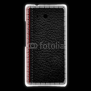 Coque Huawei Ascend Mate Effet cuir noir et rouge