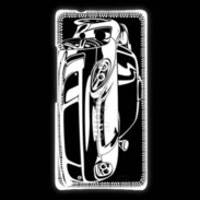 Coque Huawei Ascend Mate Illustration voiture de sport en noir et blanc