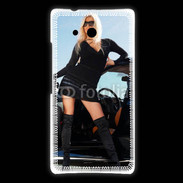 Coque Huawei Ascend Mate Femme blonde sexy voiture noire