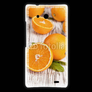 Coque Huawei Ascend Mate Belles oranges sur fond en bois