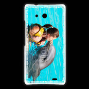 Coque Huawei Ascend Mate Bisou de dauphin