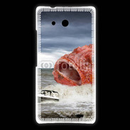 Coque Huawei Ascend Mate Enorme poisson chassant bateau de pêcheurs