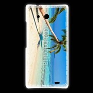 Coque Huawei Ascend Mate Palmier sur la plage tropicale