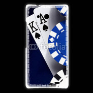 Coque Huawei Ascend Mate Poker bleu et noir 2