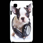 Coque Samsung Galaxy S Bulldog français avec casque de musique