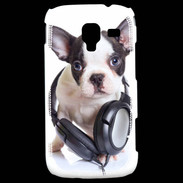 Coque Samsung Galaxy Ace 2 Bulldog français avec casque de musique