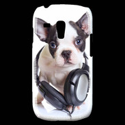 Coque Samsung Galaxy S3 Mini Bulldog français avec casque de musique