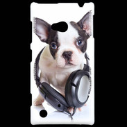 Coque Nokia Lumia 720 Bulldog français avec casque de musique
