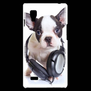 Coque LG Optimus L9 Bulldog français avec casque de musique
