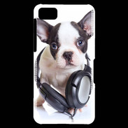 Coque Blackberry Z10 Bulldog français avec casque de musique