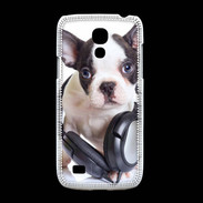 Coque Samsung Galaxy S4mini Bulldog français avec casque de musique