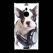 Coque Nokia Lumia 1520 Bulldog français avec casque de musique