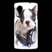 Coque LG Nexus 5 Bulldog français avec casque de musique