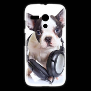 Coque Motorola G Bulldog français avec casque de musique