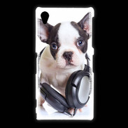 Coque Sony Xpéria Z1 Bulldog français avec casque de musique