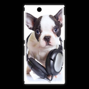 Coque Sony Xpéria Z Ultra Bulldog français avec casque de musique