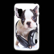 Coque LG L5 2 Bulldog français avec casque de musique