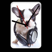 Grande pendule murale Bulldog français avec casque de musique