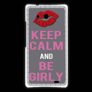 Coque Huawei Ascend Mate Keep Calm Girl Gris