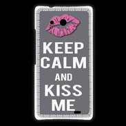 Coque Huawei Ascend Mate Keep Calm Kiss me Gris