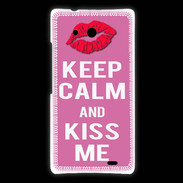 Coque Huawei Ascend Mate Keep Calm Kiss me Rose