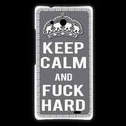 Coque Huawei Ascend Mate Keep calm Fuck hard Gris